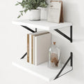 Axeman Deep Floating Shelves, 18'' x 12'' White Wall Shelves Set of 2