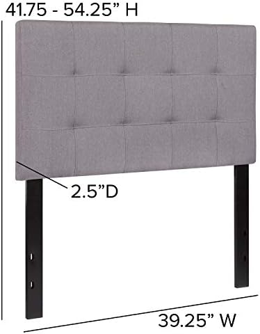 EMMA + OLIVER Twin Quilted Tufted Headboard