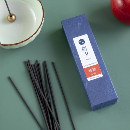 Asayu Japan Apple Incense Sticks, Low Smoke Japanese Incense, 20g