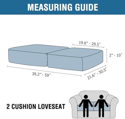 H.VERSAILTEX Velvet Stretch Couch Cushion Cover Plush Cushion Slipcover for Loveseat Cushion Furniture Protector Seat Cushion Sofa Cover (2 Piece Medium Sofa Cushion Covers, Oatmeal)
