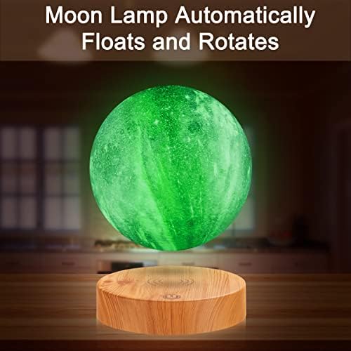 Levitating Moon Lamp, Floating Galaxy Moon Light Spinning 16 Colors LED Moon 3D Printing Magnetic Levitation Night Lights with Remote for Room Office Decoration Cool Gifts