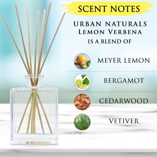 Urban Naturals Reed Diffuser Set, Lemon Verbena - Bathroom Shelf Décor