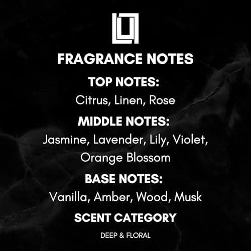 Lulu Candles | Reed Diffuser Set | Amber, Rose & Sheer Musk | 6 Reed Sticks | Scent Diffuser for Bedroom Bathroom Living Room & Office (4.2 FL Oz.)