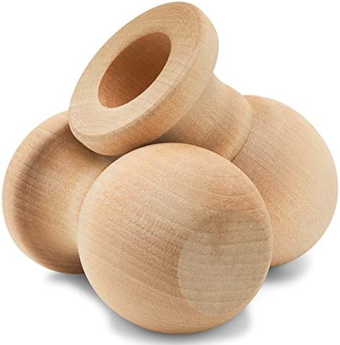 Wooden Flag Pole Finials, 3-inch Wood Flag Pole Topper with 1-inch Hole, Pack of 12 Craft Finials, by Woodpeckers