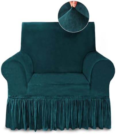 Dark Teal Armchair Covers Arm Chair Cover Armchair Slipcovers with Skirt