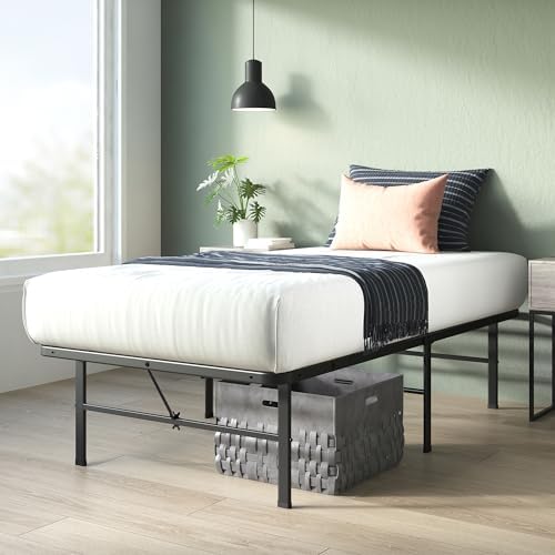 Zinus 14 Inch Rumi Metal Bed Frame, No Box Spring Needed, Black, Twin
