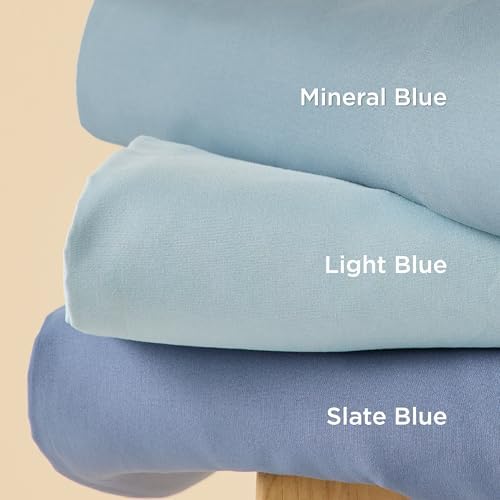 Bedsure Cal King Duvet Cover, Double Brushed Bedding, Mineral Blue, 3Pcs