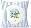 Blue Hydrangea Decor 18x18 Pillow Cover, Blue Room Bedroom Decor
