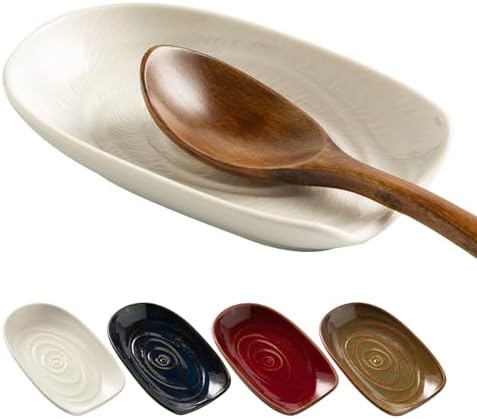 Ceramic Spoon Rest for Stove Top, Spoon Holder for Kitchen Counter