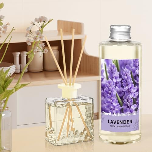 STRN Reed Diffuser Oil Refill, Lavender Oil Refill with Sticks, 6.8 Fl Oz