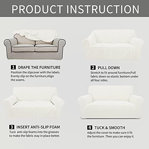 Easy-Going Stretch Oversized Chair Slipcover with Arm Washable Cream