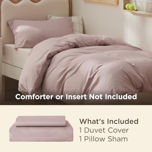 Bedsure Twin/Twin XL Duvet Cover, Double Brushed Bedding Set, Dusty Rose