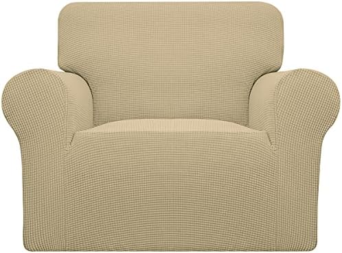 Easy-Going Stretch Chair Slipcover with Arm Washable Beige