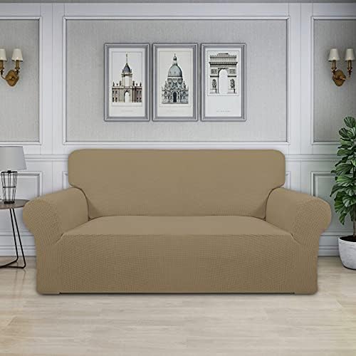 Easy-Going Stretch Oversized Loveseat Couch Covers Washable Tan