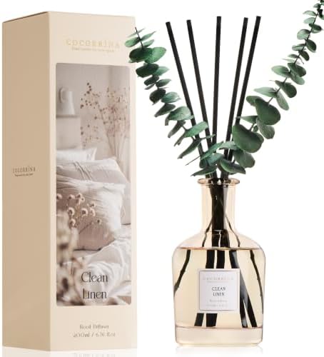 COCORRÍNA Clean Linen Reed Diffuser, 6.76 oz