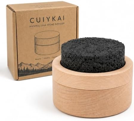 Lava Rock Passive Essential Oil Diffuser with Lid, Waterless
