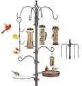 Bird Feeding Station Kit Pole Wild Bird Feeder Hanging Planter Hanger Multi Feeder Hanging with Metal Suet Feeder Bird Bath for Attracting Wild Birds