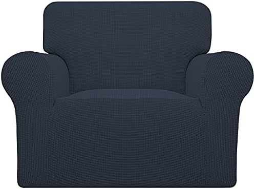 Easy-Going Stretch Chair Slipcover with Arm Washable Dark Blue