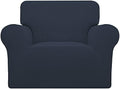 Easy-Going Stretch Chair Slipcover with Arm Washable Dark Blue