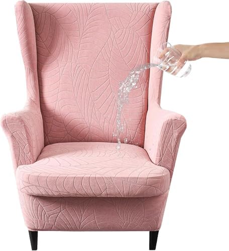 HZDHCLH Wingback Chair Slipcovers 2 Piece Stretch Spandex Washable