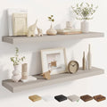 Dreamland 40 Inches Wall Mounted Wood Floating Shelves, Grey, 2 Pack