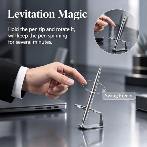 Magnetic Levitation Metal Gravity Spinner Pen, Floating Pen Fidget BLK