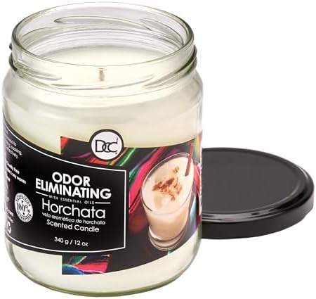 Horchata Odor Eliminating Highly Fragranced Candle - Eliminates 95% of Pet, Smoke, Food, and Other Smells Quickly - Up to 80 Hour Burn time - 12 Ounce Premium Soy Blend