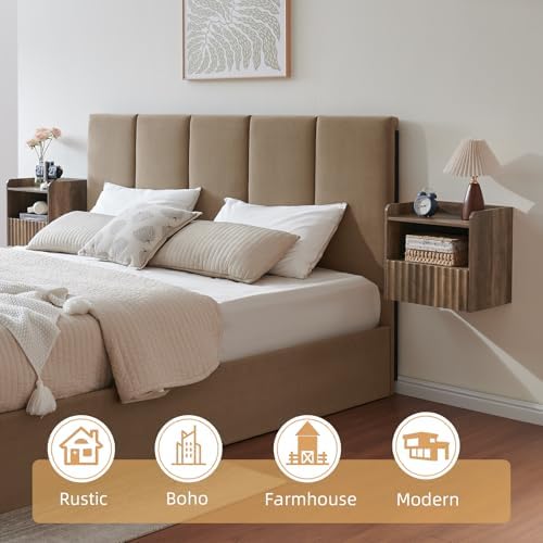 BuildHom 16"Wide Floating Nightstand Set of 2 for Bedroom