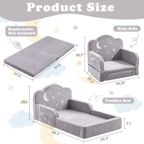 Toddler Floor Bed, Soft Foam Toddler Bed and Kids Bed, No Assembly Required