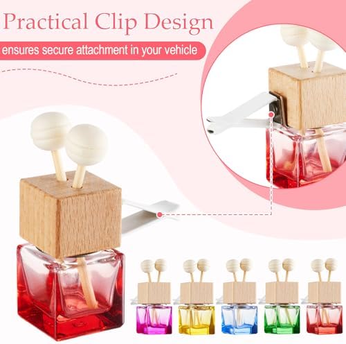 Zubebe 30 Pcs Car Diffuser Vent Clip Empty Diffuser Bottle, Colorful