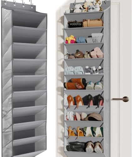 Mefirt XXL Clear Over the Door Shoe Organizer for Closet Fit 30 Pairs ﻿