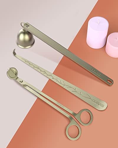 RONXS 3 in 1 Candle Wick Trimmer Set, Snuffer, Dipper, Cutter, Bronze