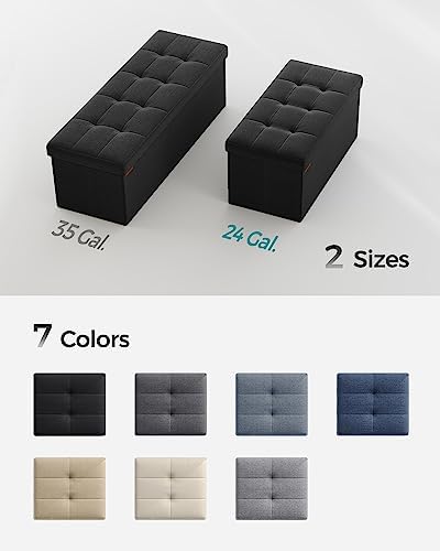SONGMICS 30 Inches Folding Storage Ottoman Bench, Load 660 lb