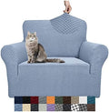 YEMYHOM Couch Cover Latest Jacquard Design High Stretch Sofa Chair Covers for Living Room, Pet Dog Cat Proof Armchair Slipcover Non Slip Magic Elastic Furniture Protector (Small, Light Blue)