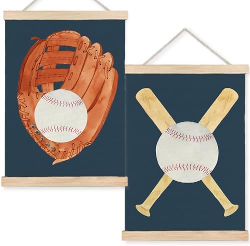 FDHSPAAM Baseball Wall Art Decor for Boys Room, Baseball Lovers Coach Players Gifts Wall Art Posters for Boys Bedroom Gym Sports Room Man Cave, 12x16 Inch Set of 2