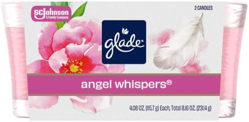 Glade 1-Wick Scented Candle Jar, Angel Whisper, 2 Count