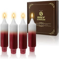NJAO HOO Red Christmas Candles 5 Inch Short Taper Candle Metallic Candlesticks Unscented Candle Set for Home Decor Christmas Party Dinner Candles, 4 Pack