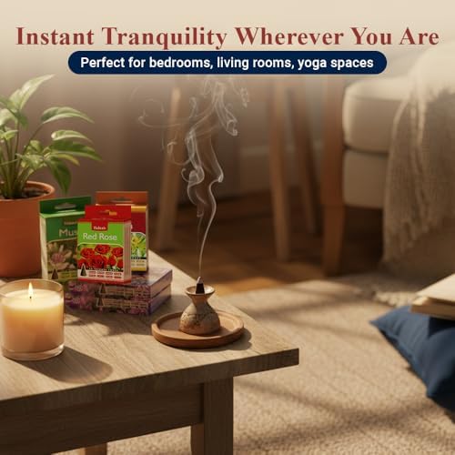 Tulasi Classic Incense Cones with Natural Oils Scents, Set of 12 Fragrances (180 Cones) Calming Home Aromatherapy, Meditation, Relaxing, Mixed Scents with Natural Oils