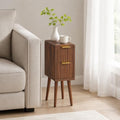 8 Inch Narrow Nightstand, 2 Drawers, 1 Pack