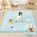 1.3" Thick Baby Play Mat, 50x50 Foam Tummy Time Mat – Ice Blue