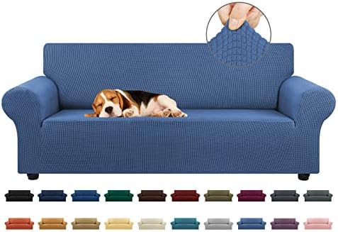 KEKUOU Stretch Couch Covers for Sofa, 3 Cushion Couch Slipcover,Riverside