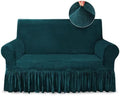 NICEEC Love Seat Couch Covers Loveseat Covers Universal Cover with Skirt