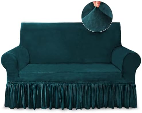 NICEEC Love Seat Couch Covers Loveseat Covers Universal Cover with Skirt