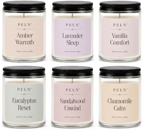 PELN Scented Candles Gift Set, 6 Pack Soy Candles for Home, 7 oz Each