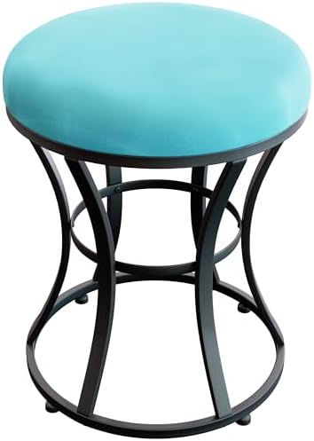 Vanity Chair, Small Velvet Vanity Stool & Ottoman Bench for Bathroom, Dorm