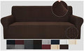 JIVINER High Stretch Couch Covers for 3 Cushion Couch 1-Piece Jacquard Elastic Sofa Slipcovers Anti Slip Sofa Cover with Elastic Bottom Furniture Protector for Kids Pets (Sofa, Coffee)