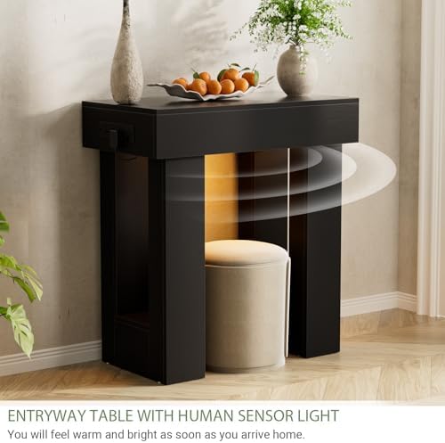 Unikito 32" Entry Table with Sensor Light & AC Outlets with USB-C Ports