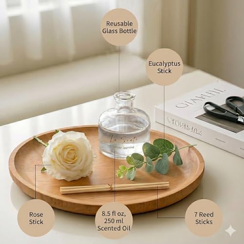 White Jasmine Reed Diffuser Set, 8.5 fl. oz / 250ml