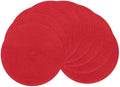 SHACOS Red Round Braided Placemats Set of 8 Washable Fabric Place Mats