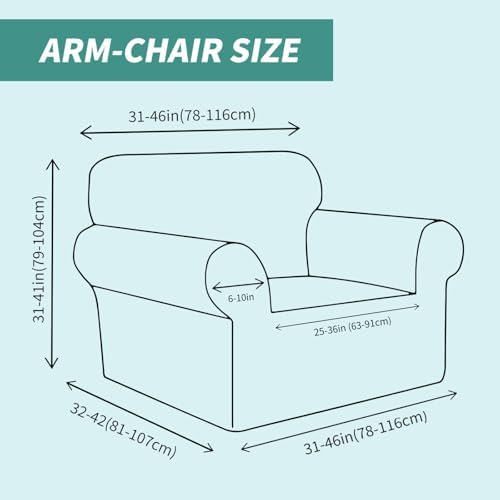 YEMYHOM Couch Cover Latest Jacquard Design High Stretch Sofa Chair Covers for Living Room, Pet Dog Cat Proof Armchair Slipcover Non Slip Magic Elastic Furniture Protector (Small, Army Green)